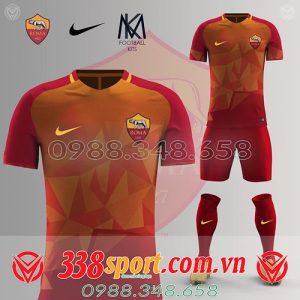 Áo bóng đá tự thiết kế Clb As Roma màu đỏ cam