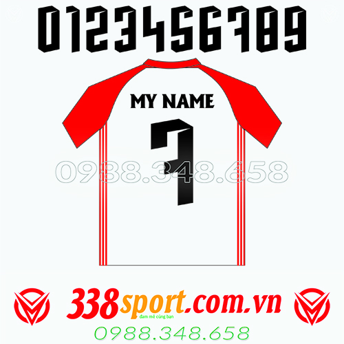 Font số in áo bóng đá đẹp MS34
