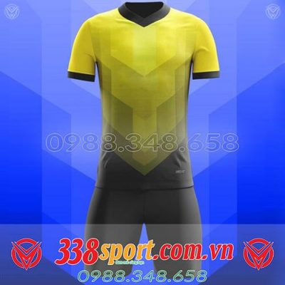 Mẫu áo bóng đá tự thiết kế màu vàng xám lạ