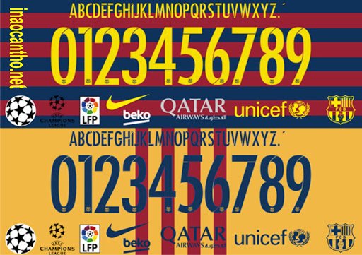 Font số áo Barca