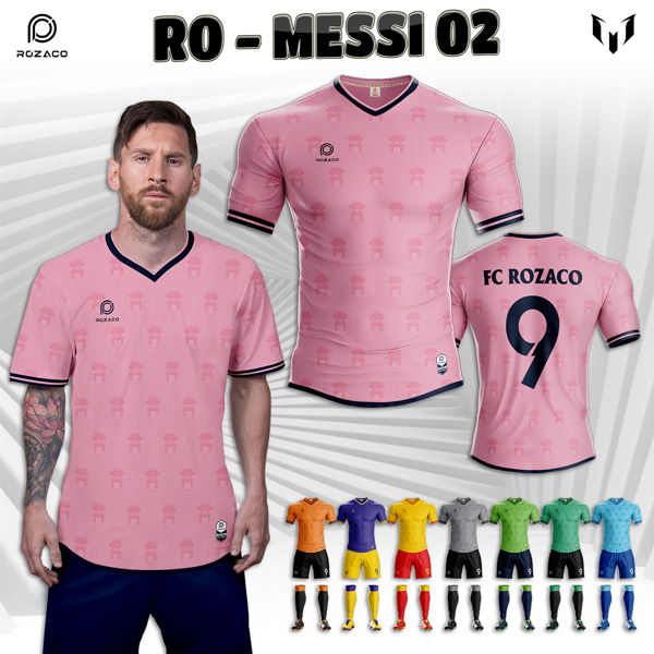 Áo Bóng Đá Đẹp Rozaco Ro- Lionel Messi 02 Màu Hồng | 338Sport Shop