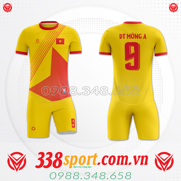 Mẫu Áo Bóng Đá Tự Thiết Kế Đẹp Nhất - Việt Nam Màu Đỏ Vàng | 338Sport Shop