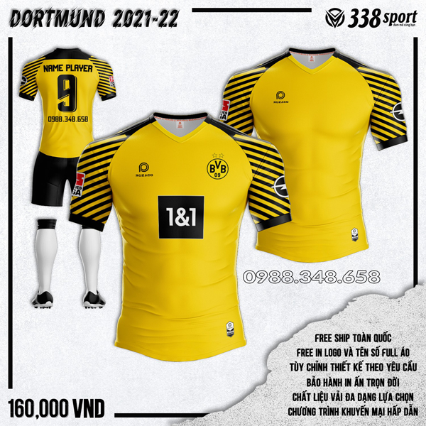 Mẫu Áo Câu Lạc Bộ Dortmund 2022 Sân Nhà Màu Vàng | 338Sport Shop