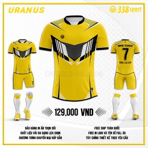Áo bóng đá tự thiết kế đẹp màu vàng