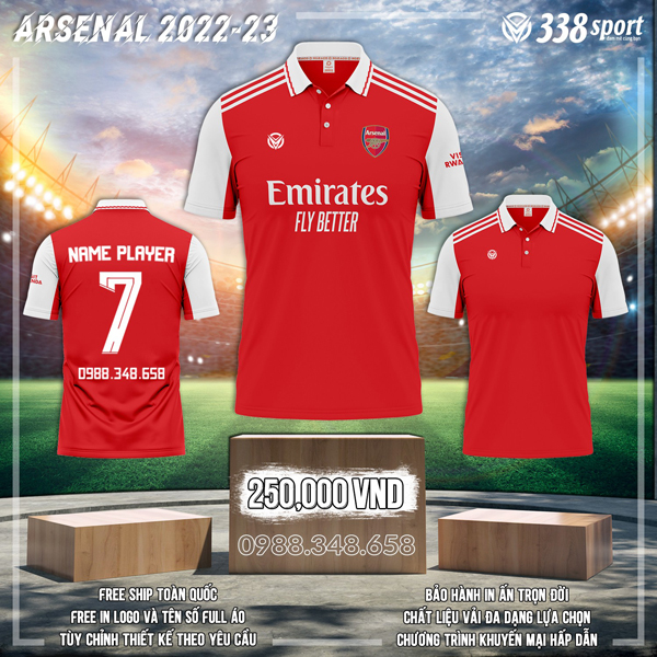 Một thiết kế đang làm mưa làm gió trên thị trường hiện nay đó chính là kiệt tác áo bóng đá câu lạc bộ Arsenal 2022 - 2023 sân nhà màu đỏ mới.