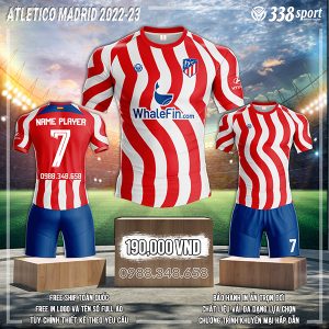 Trang phục áo đấu Atletico Madrid 2022 - 2023 sân nhà mới mang đến một diện mạo hoàn toàn mới. Mẫu áo đã và đang được các fan yêu thích nhất hiện nay