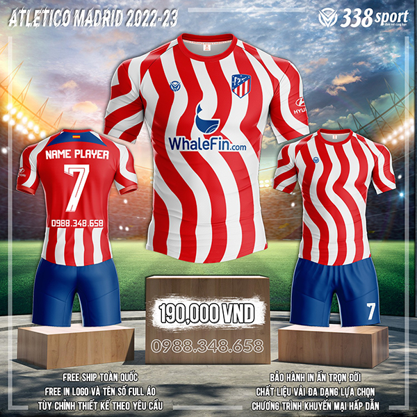 Trang phục áo đấu Atletico Madrid 2022 - 2023 sân nhà mới mang đến một diện mạo hoàn toàn mới. Mẫu áo đã và đang được các fan yêu thích nhất hiện nay