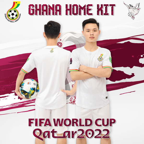 Hình ảnh Áo đội tuyển Ghana sân nhà World Cup 2022. Đây là một trong những thiết kế nằm trong bộ sưu tập áo bóng đá đội tuyển mới nhất của shop 338sport được ra mắt trước thềm mùa giải World Cup 2022. Nếu bạn yêu thích đội tuyển Ghana và là tín đồ đam mê màu trắng thì sản phẩm này sẽ là sự lựa chọn hoàn hảo nhất dành cho bạn đó. Nhanh tay liên hệ với chúng tôi để sở hữu ngay thôi nào!