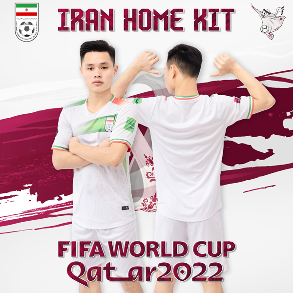 Hình ảnh Áo đội tuyển Iran sân nhà World Cup 2022. Đây là một trong những thiết kế nằm trong bộ sưu tập áo bóng đá đội tuyển mới nhất của shop 338sport được ra mắt trước thềm mùa giải World Cup 2022. Nếu bạn yêu thích đội tuyển Iran và là tín đồ đam mê màu trắng thì sản phẩm này sẽ là sự lựa chọn hoàn hảo nhất dành cho bạn đó. Nhanh tay liên hệ với chúng tôi để sở hữu ngay thôi nào!