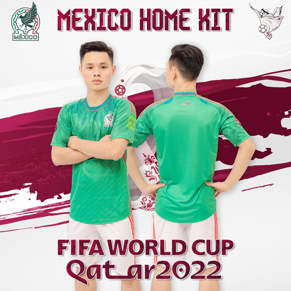 Hình ảnh mẫu áo đội tuyển Mexico sân nhà World Cup 2022. Đây là một trong những thiết kế nằm trong bộ sưu tập áo bóng đá đội tuyển mới nhất của shop 338sport được ra mắt trước thềm mùa giải World Cup 2022. Nếu bạn yêu thích đội tuyển Mexico và là tín đồ đam mê màu xanh Liver thì sản phẩm này sẽ là sự lựa chọn hoàn hảo nhất dành cho bạn đó. Nhanh tay liên hệ với chúng tôi để sở hữu ngay thôi nào!