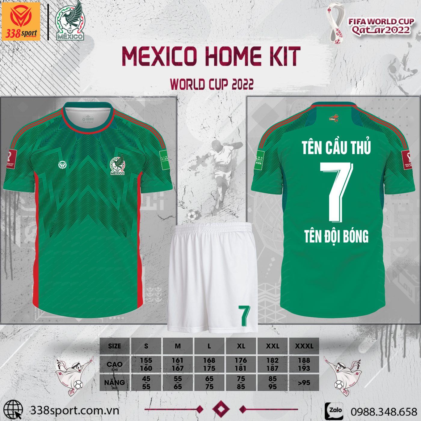 Mẫu Áo Đội Tuyển Mexico Sân Nhà World Cup 2022 - 338Sport Shop Mới