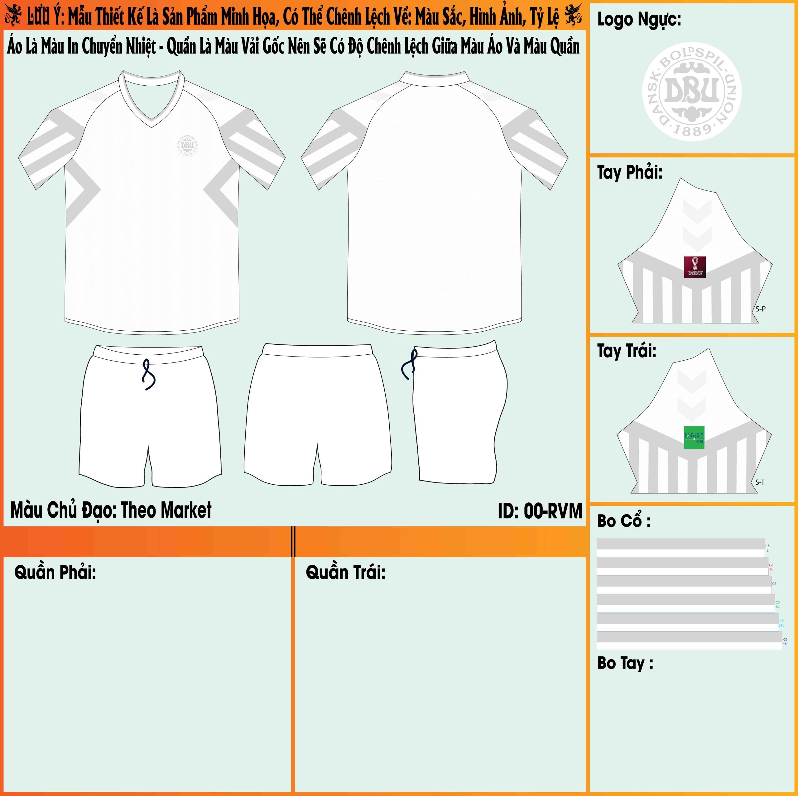 Mẫu market áo đấu đội tuyển Đan Mạch sân khách World Cup 2022 sở hữu màu trắng trẻ trung, năng động cho tổng thể trang phục. Thiết kế này phù hợp với tất cả mọi người. 