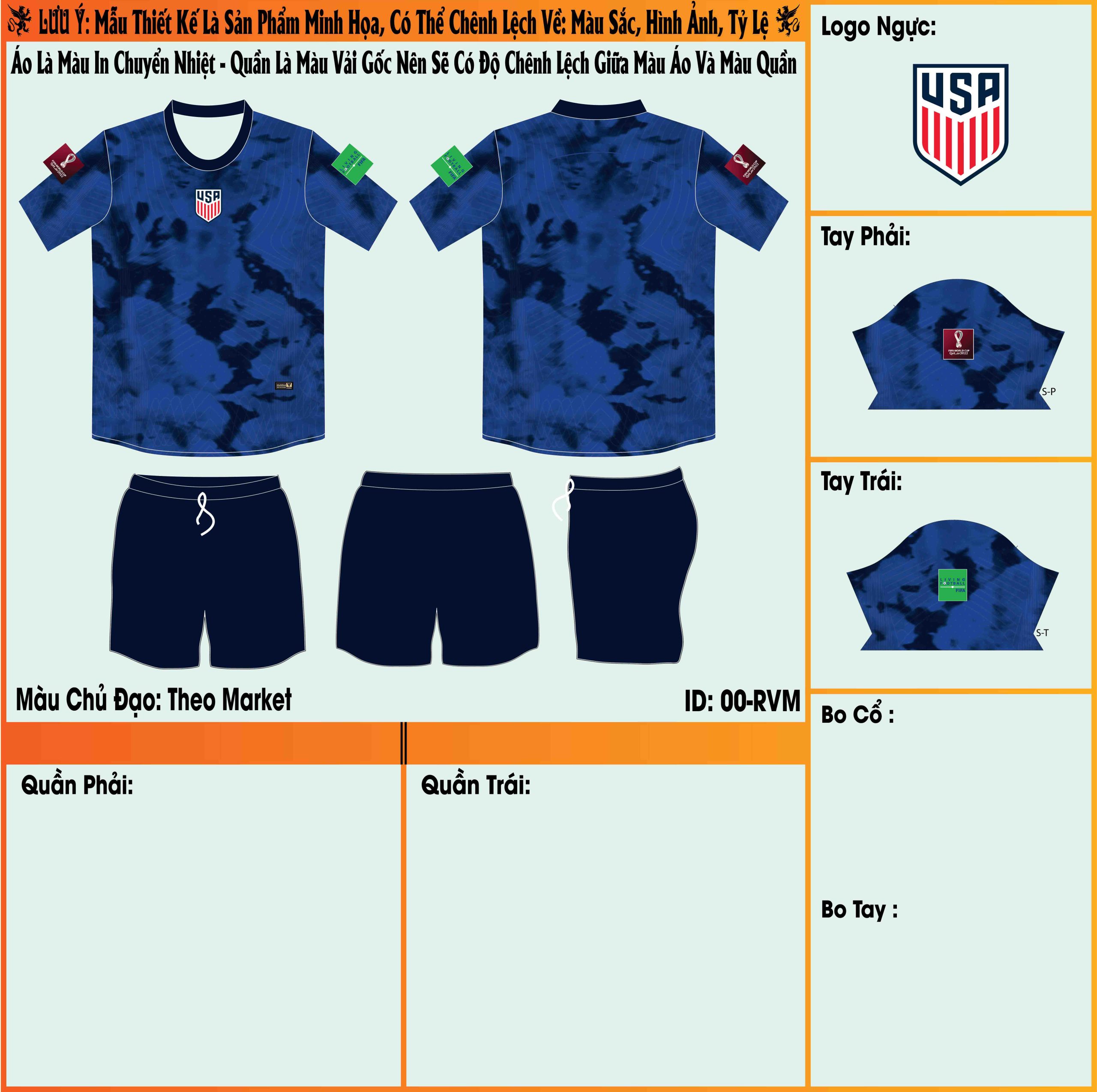 338 Sport vừa bổ sung thêm mẫu market áo đội tuyển Mỹ sân khách World Cup 2022 nhằm giúp cho khách hàng dễ dàng lựa chọn được sản phẩm ưng ý nhất với mình. 