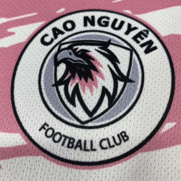 Cận cảnh mẫu logo áo bóng đá màu hồng 