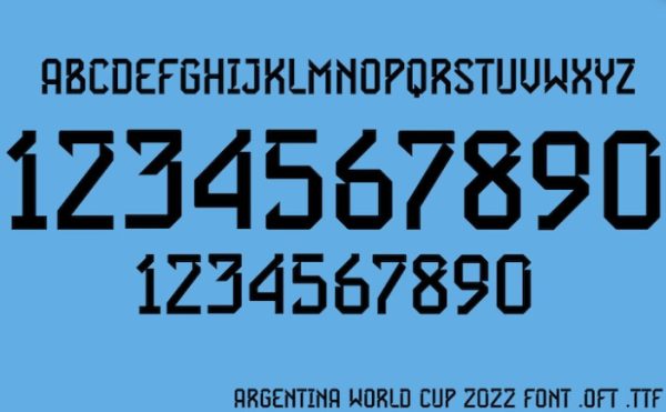 Font số bóng đá Argentina 2022