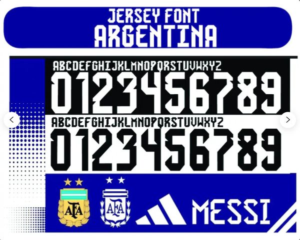 Font số Argentina 2022 đẹp