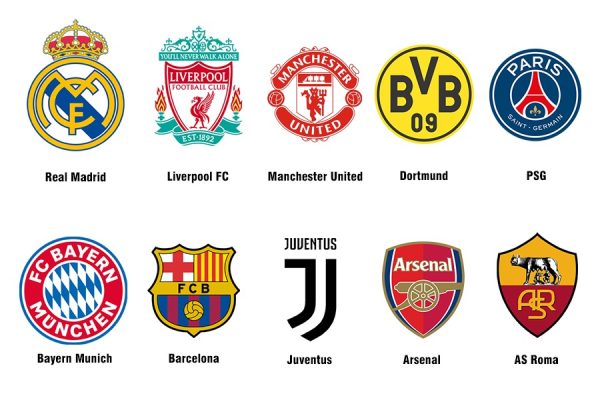 Logo các câu lạc bộ mạnh Châu Âu